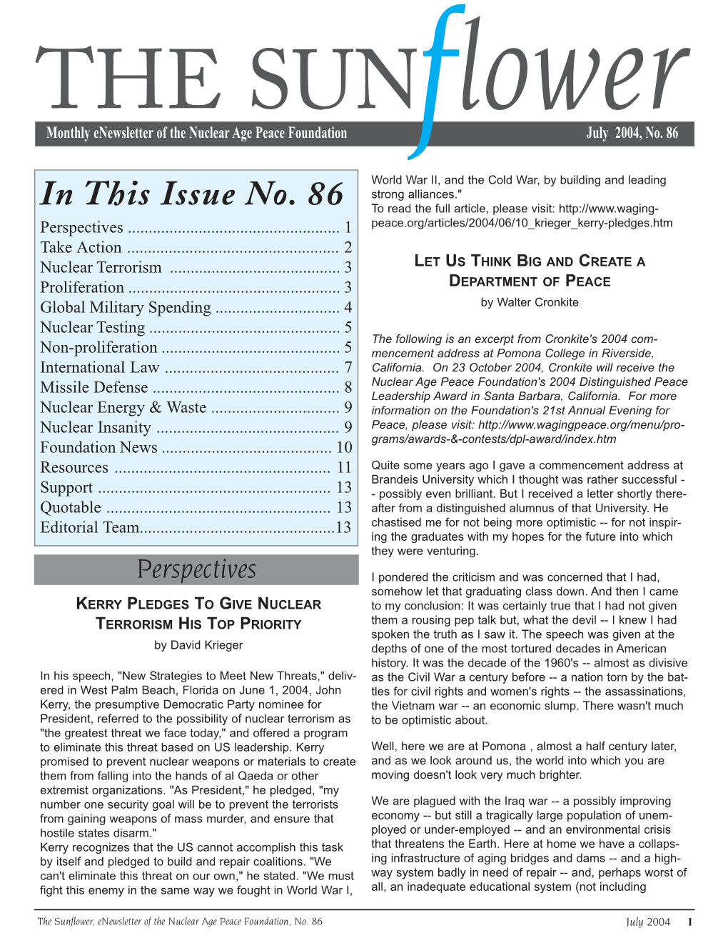 In This Issue No. 86 to Read the Full Article, Please Visit: Perspectives