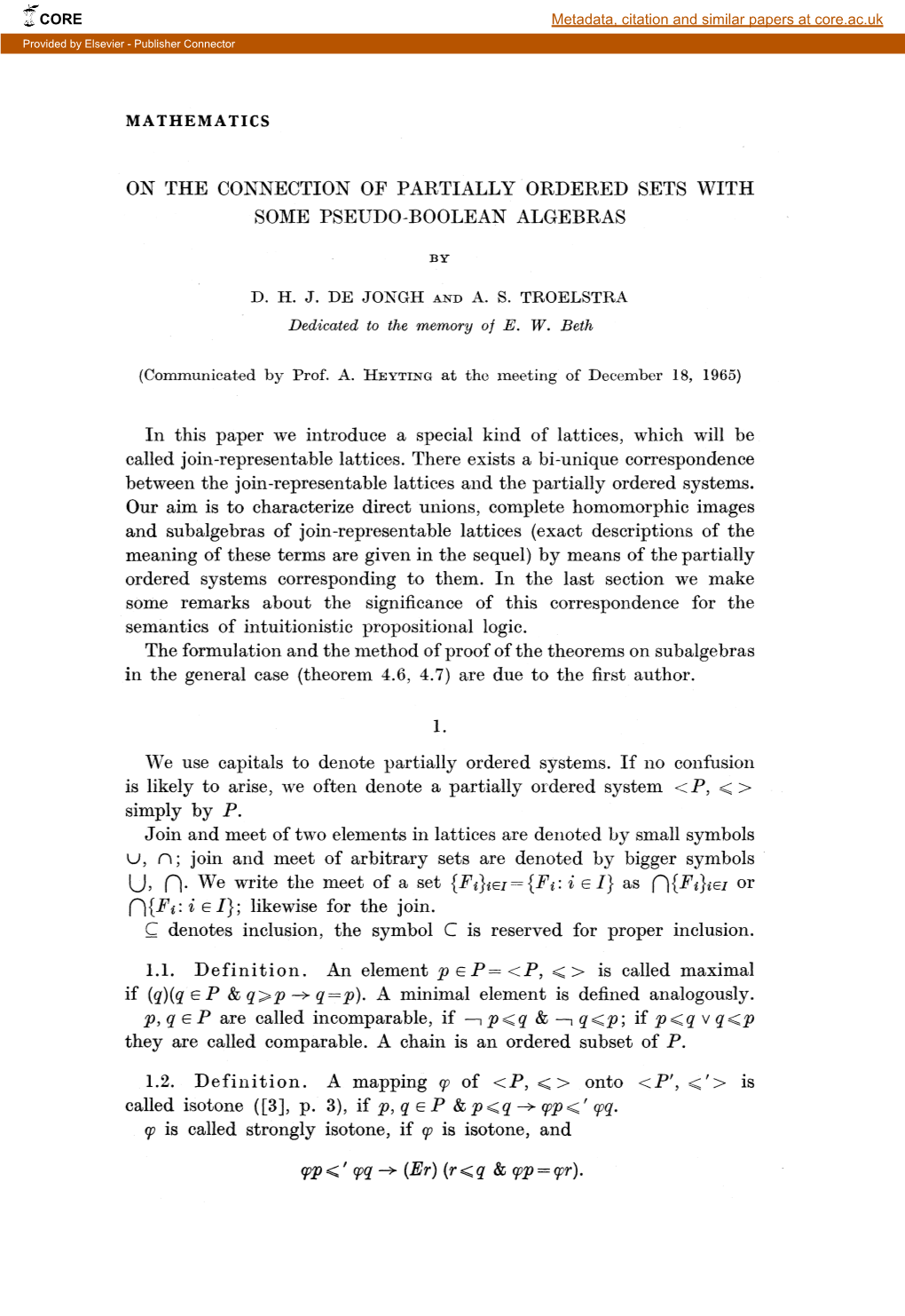 On the Connection of Partially Ordered Sets with Some Pseudo-Boolean Algebras