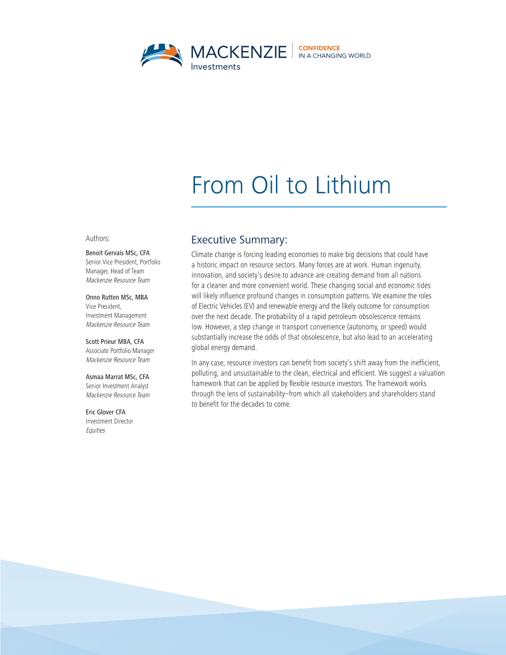 From Oil to Lithium
