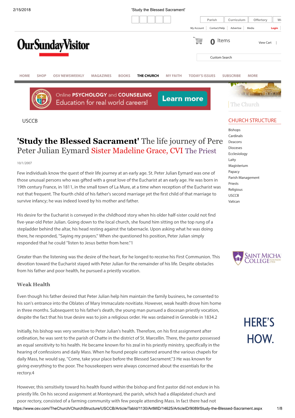 Study the Blessed Sacrament'