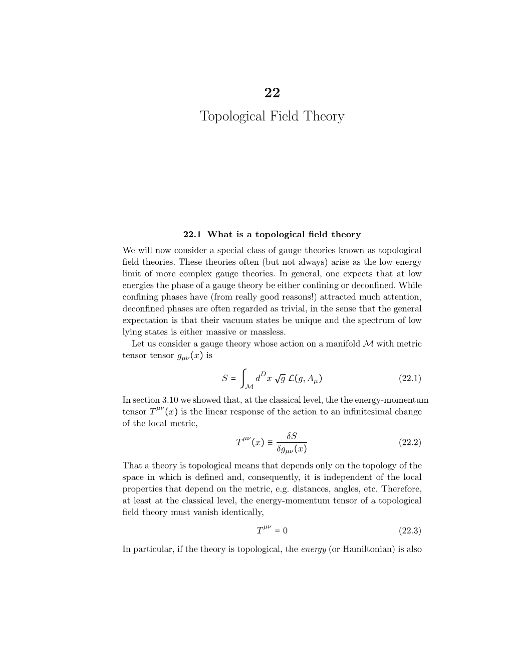 22 Topological Field Theory