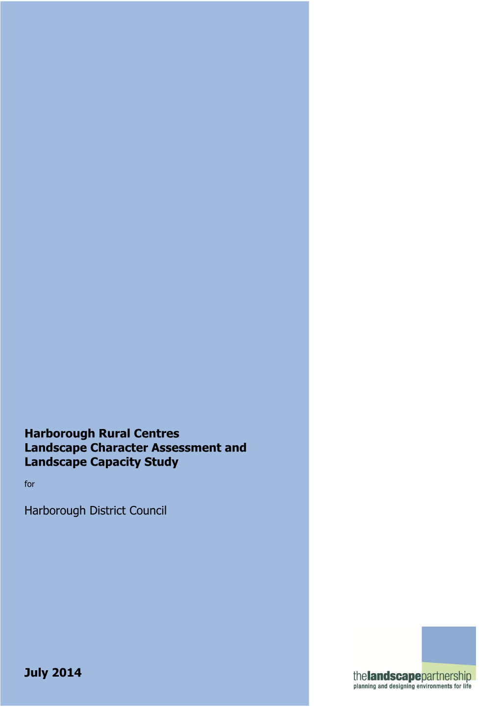 Harborough Rural Centres Landscape Character Assessmentand
