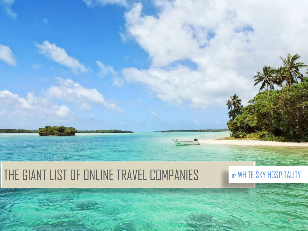 Giant List of Online Travel Companies E-Book by White Sky Hospitality