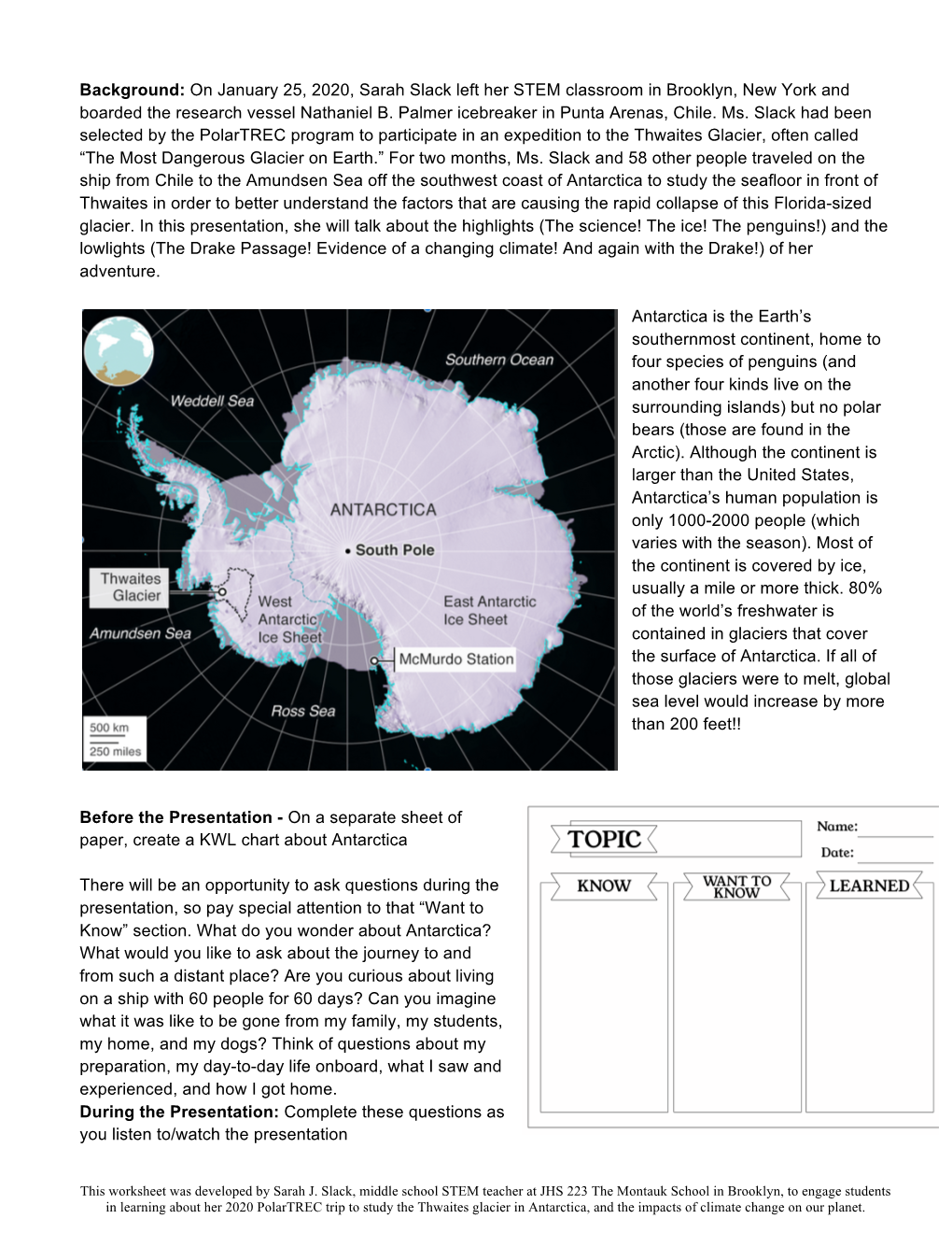 On January 25, 2020, Sarah Slack Left Her STEM Classroom in Brooklyn, New York and Boarded the Research Vessel Nathaniel B