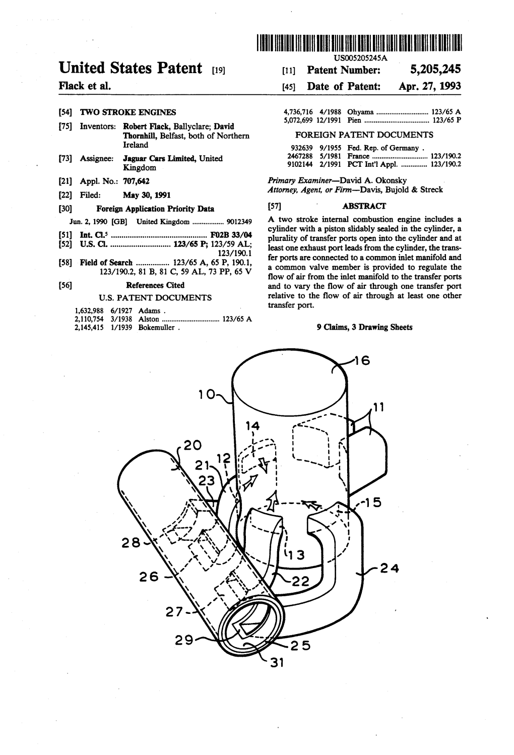 United States Patent (19) 11 Patent Number: 5,205,245 Flack Et Al