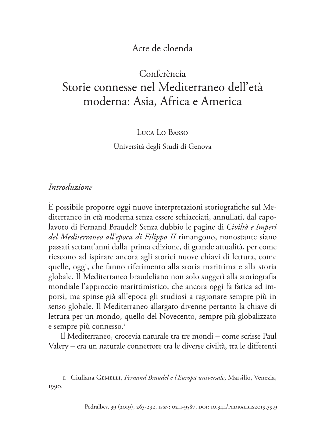 Storie Connesse Nel Mediterraneo Dell'età Moderna