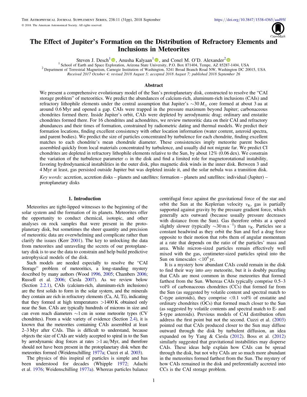 Desch Et Al. 2018, Chondrules and Accretion