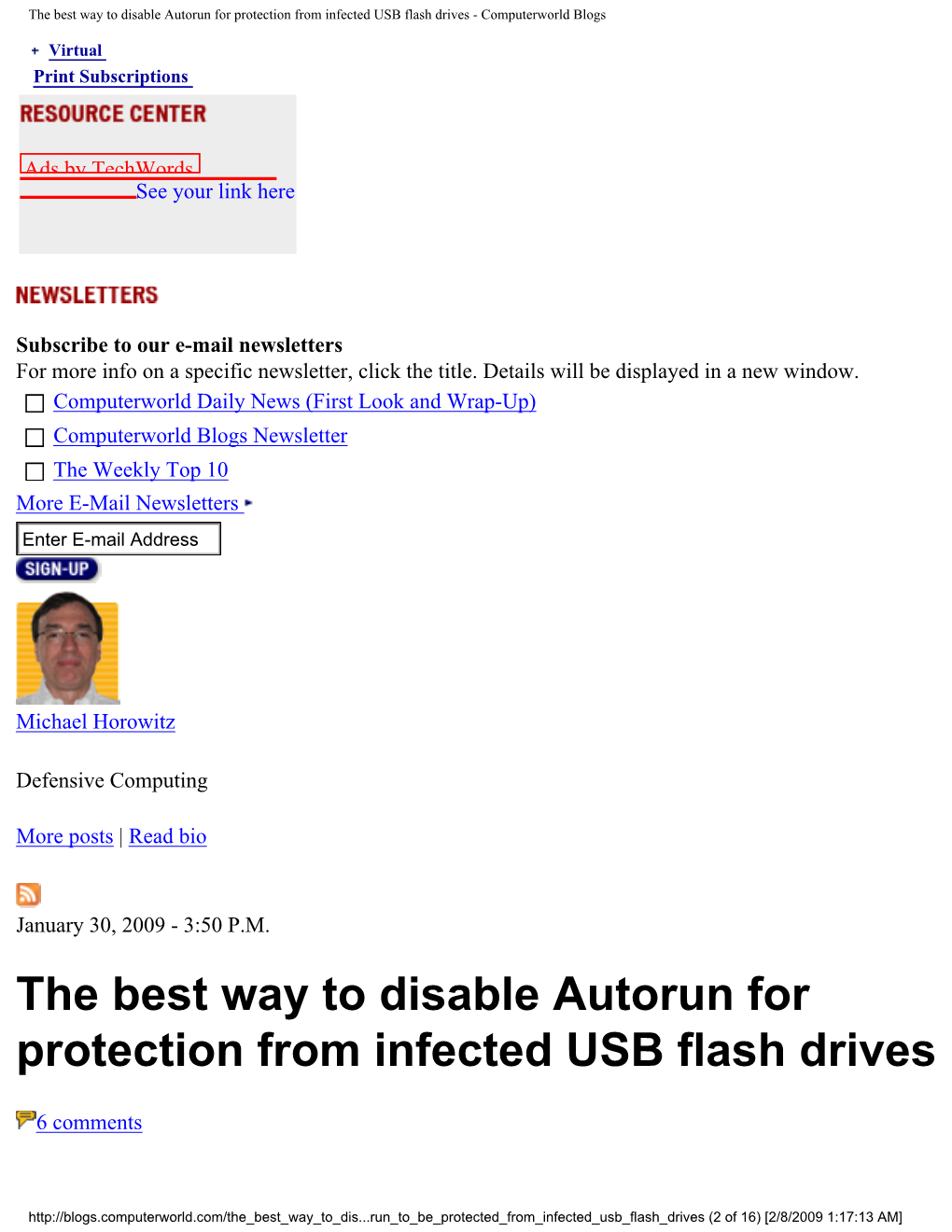 The Best Way to Disable Autorun for Protection from Infected USB Flash Drives - Computerworld Blogs