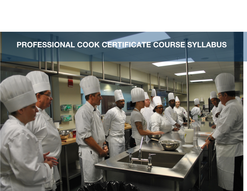 Professional Cook Certificate Course Syllabus