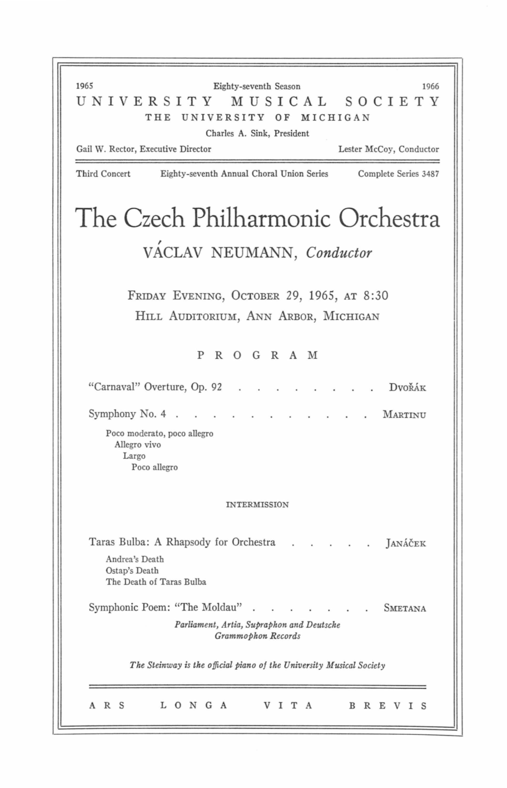 The Czech Philharmonic Orchestra , VACLAV NEUMANN, Conductor