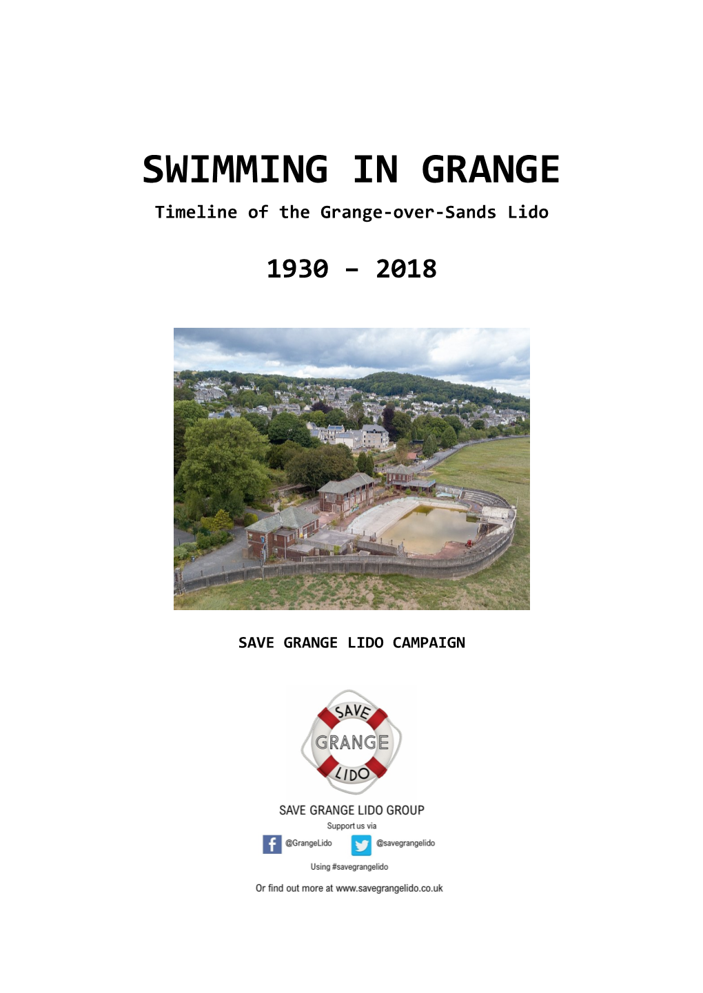 SWIMMING in GRANGE Timeline of the Grange-Over-Sands Lido