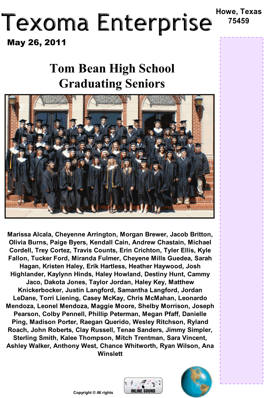 Tom Bean High School Graduating Seniors