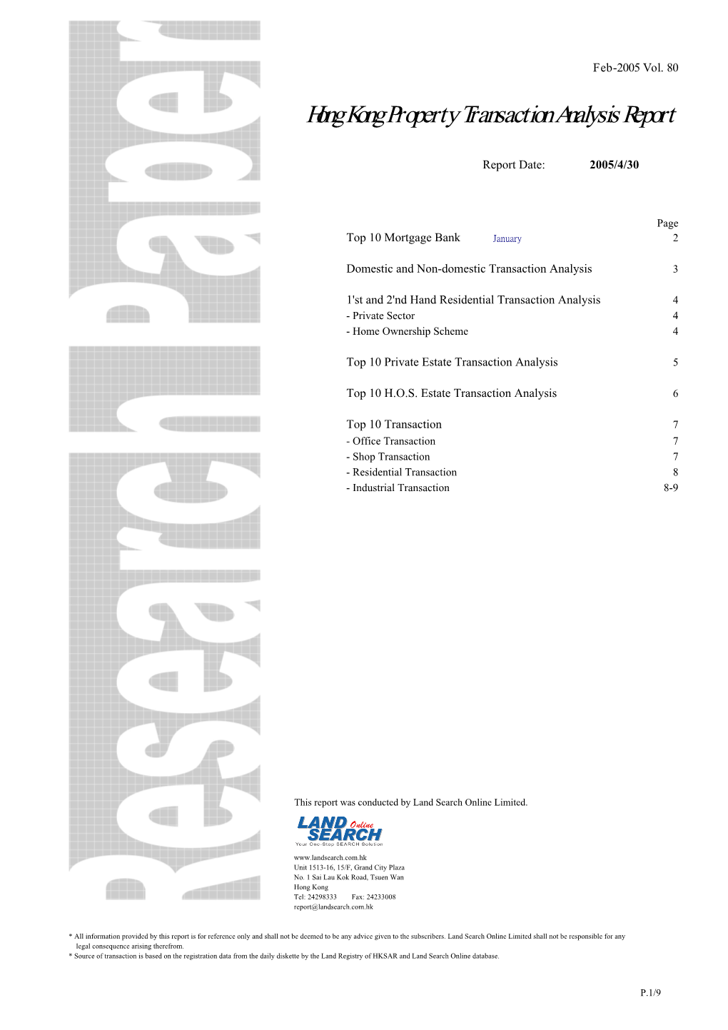 Hong Kong Property Transaction Analysis Report