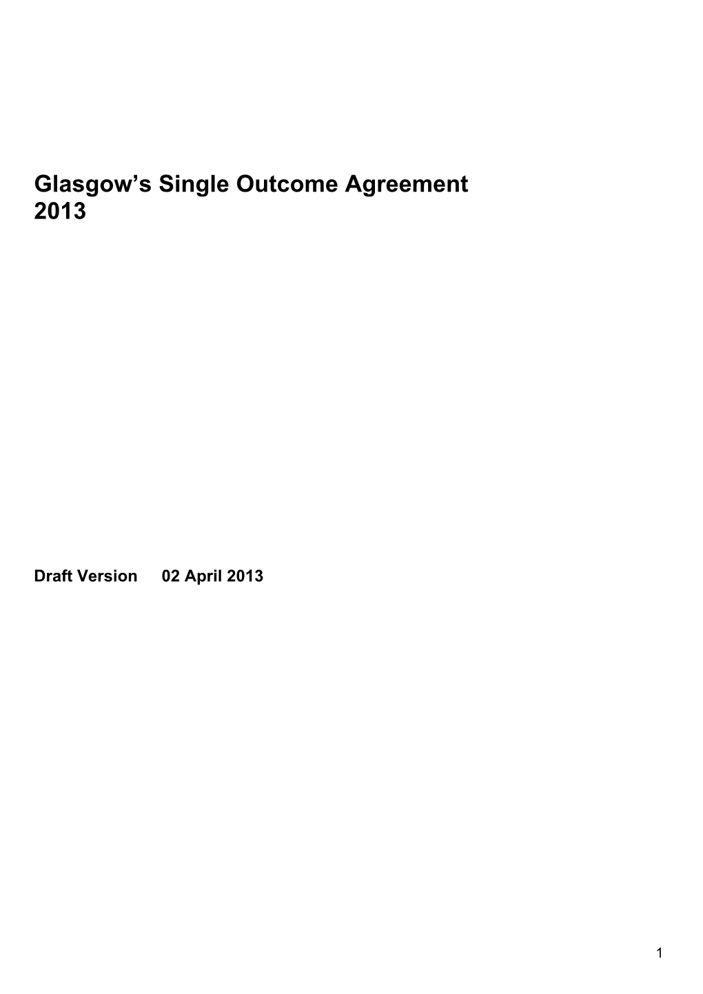 Glasgow's Single Outcome Agreement