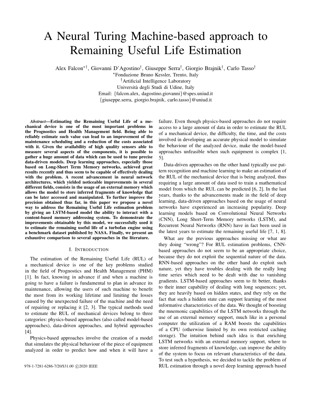 A Neural Turing Machine-Based Approach to Remaining Useful Life Estimation