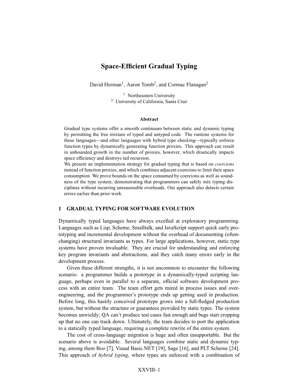 Space-Efficient Gradual Typing