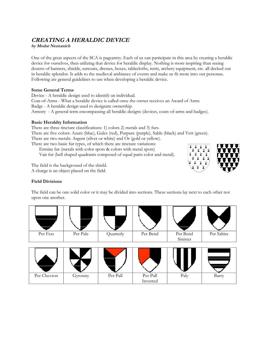 CREATING a HERALDIC DEVICE by Modar Neznanich