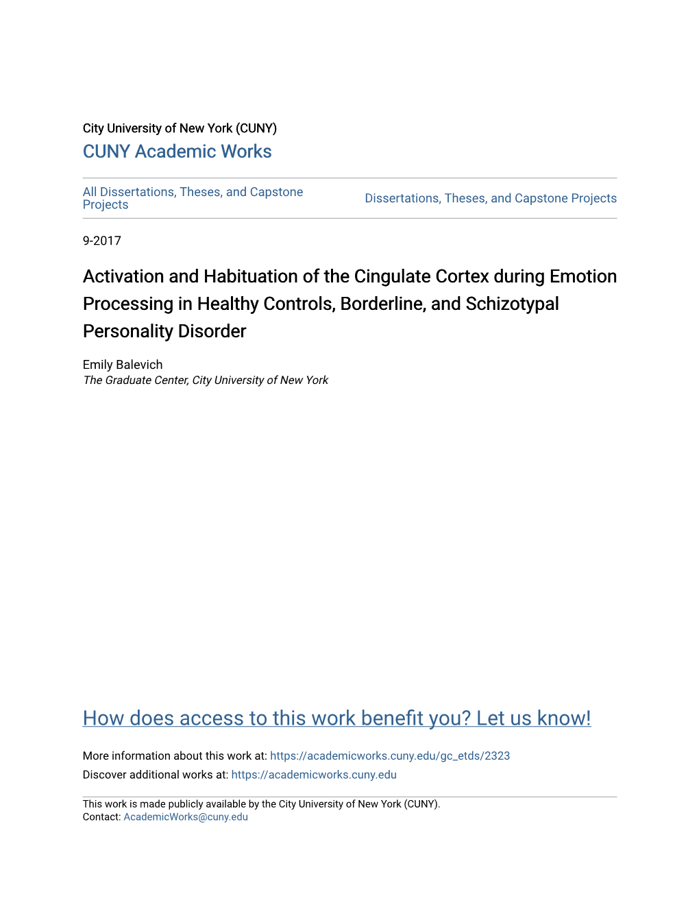 Activation and Habituation of the Cingulate Cortex During Emotion Processing in Healthy Controls, Borderline, and Schizotypal Personality Disorder