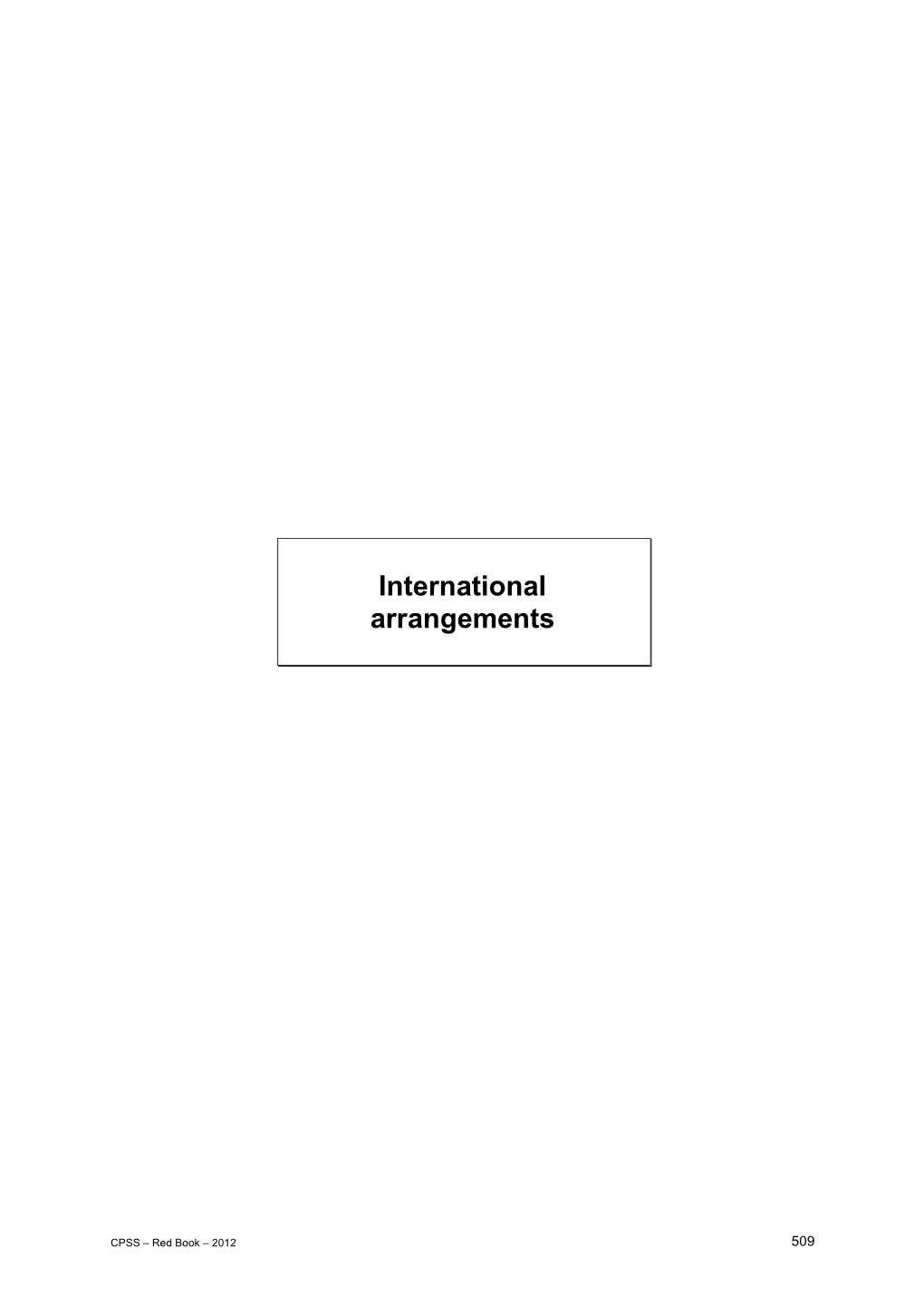 "International Arrangements" of "Payment, Clearing and Settlement
