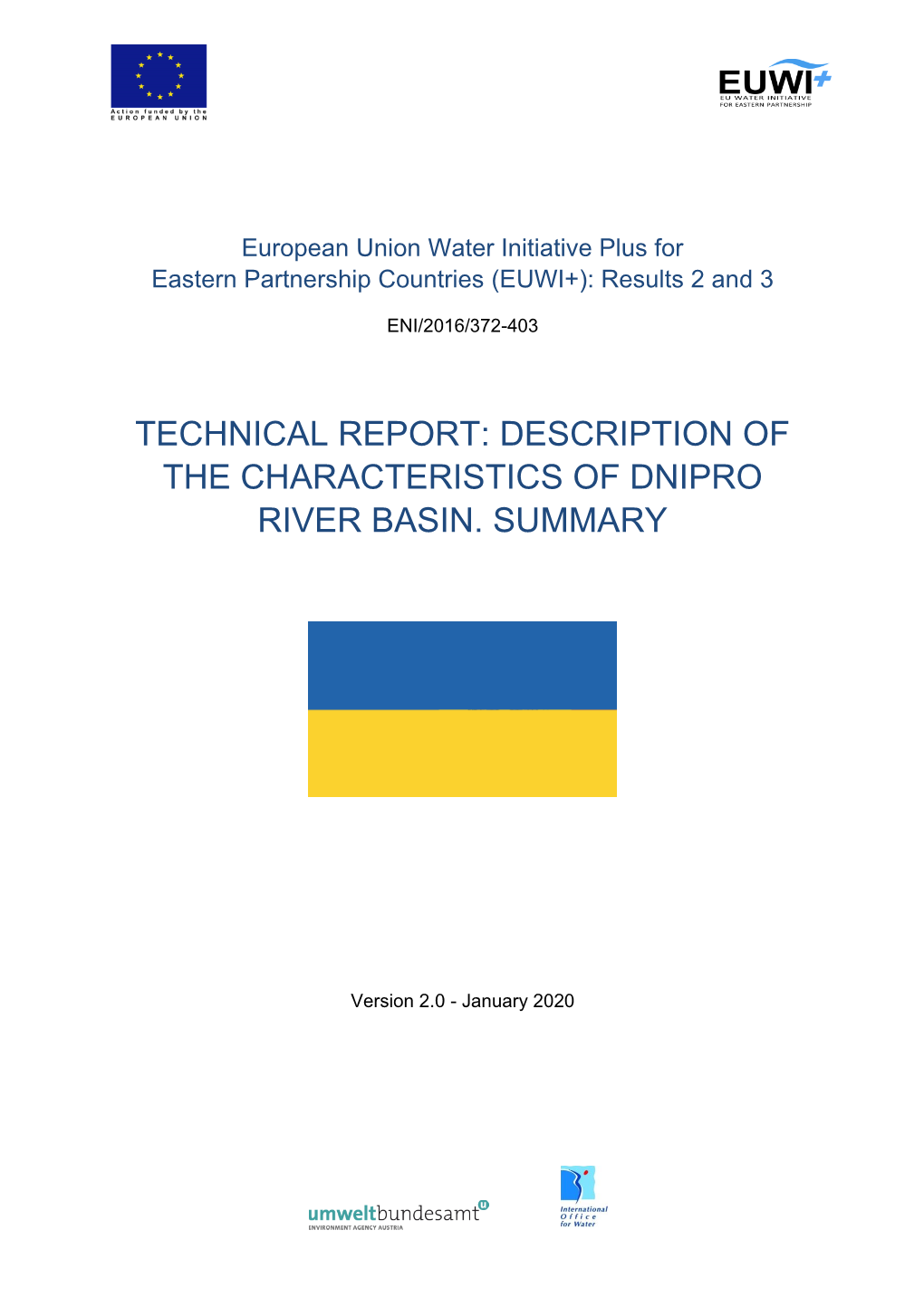 Technical Report: Description of the Characteristics of Dnipro River Basin