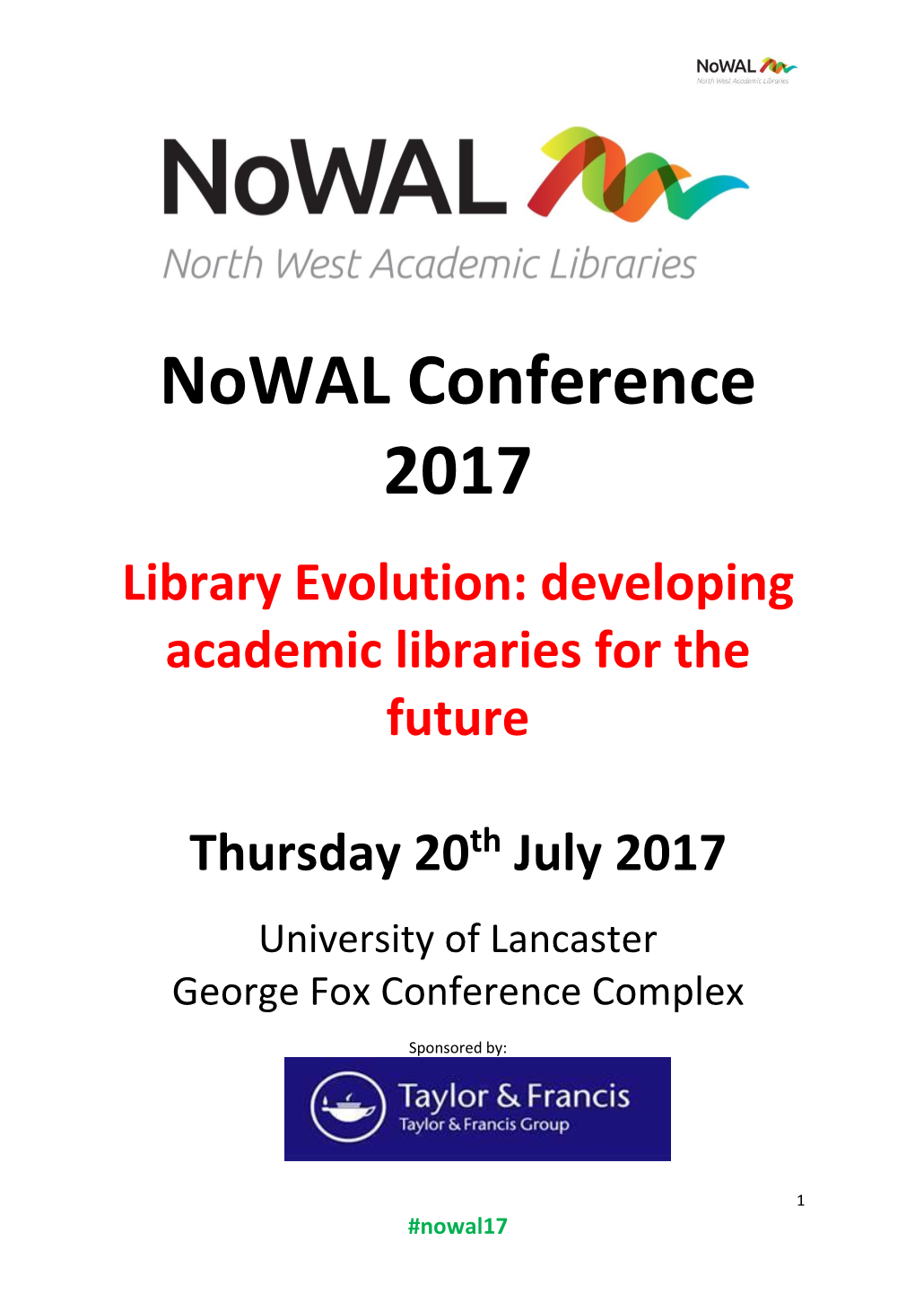 Nowal 2017 Conference Brochure