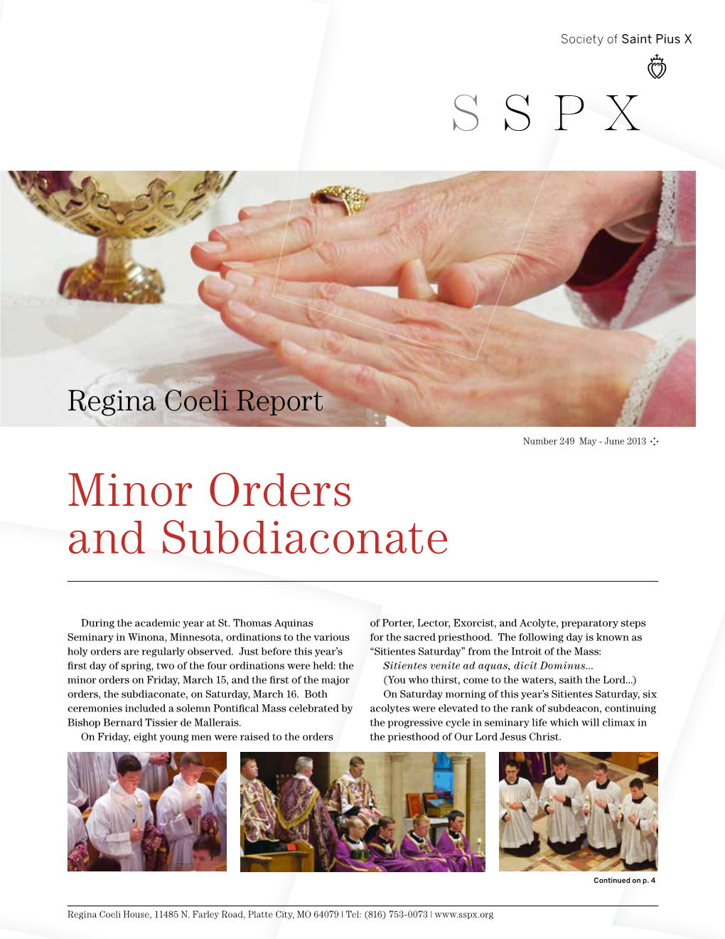 Minor Orders and Subdiaconate
