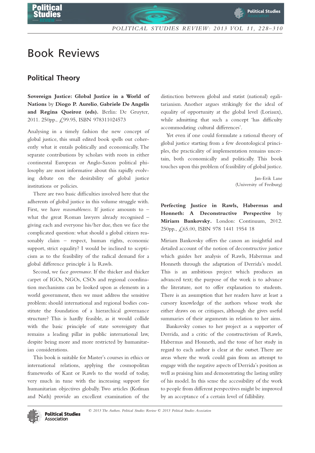 Political Studies Review: 2013 Vol 11, 228–310