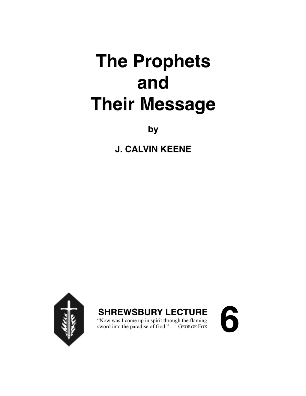 The Prophets and Their Message