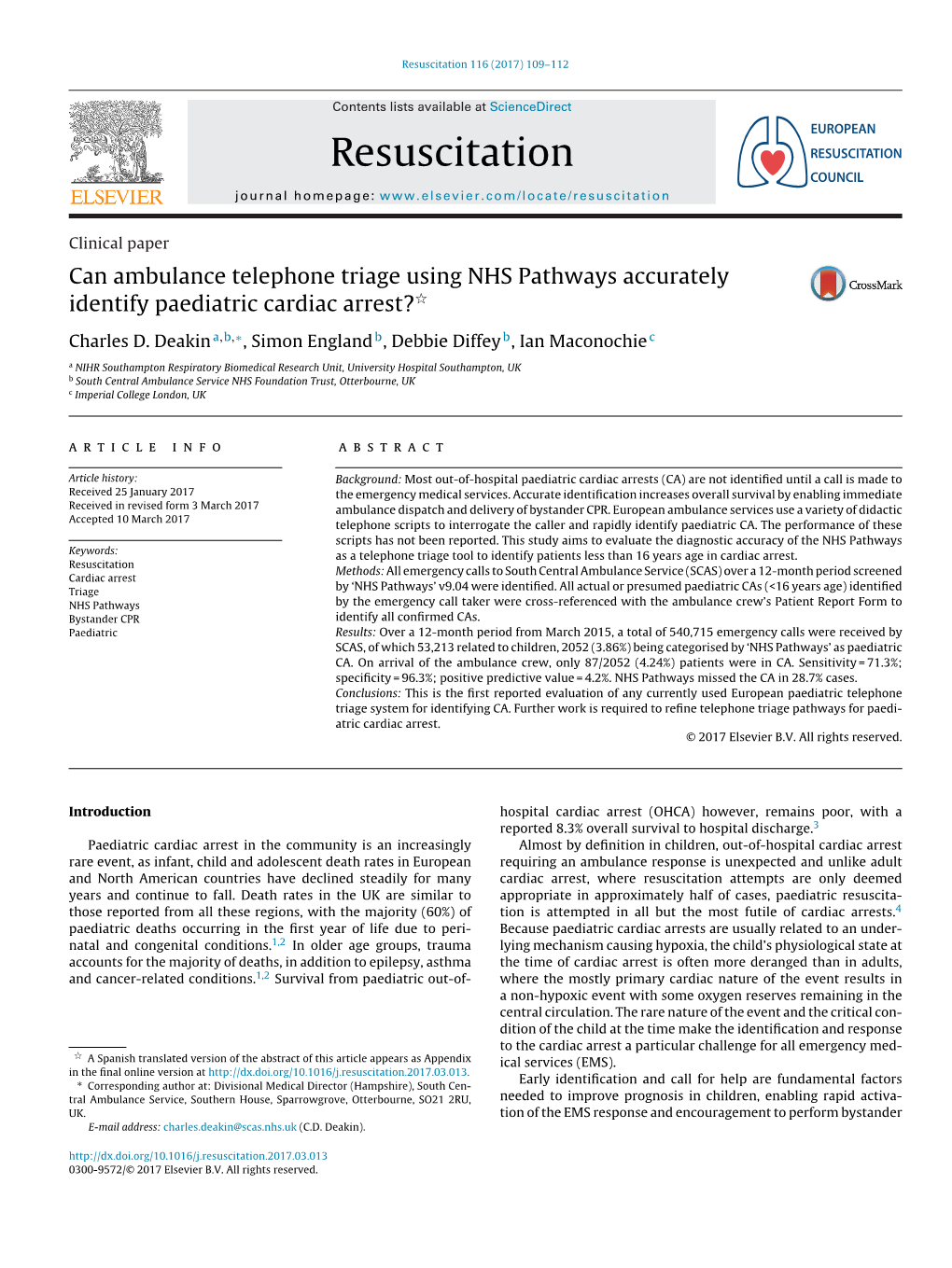 Clinical Papercan Ambulance Telephone Triage Using NHS