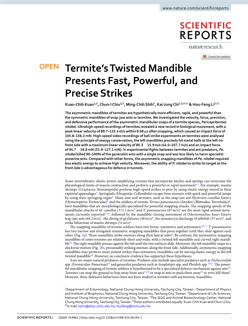 Termite's Twisted Mandible Presents Fast, Powerful, and Precise Strikes