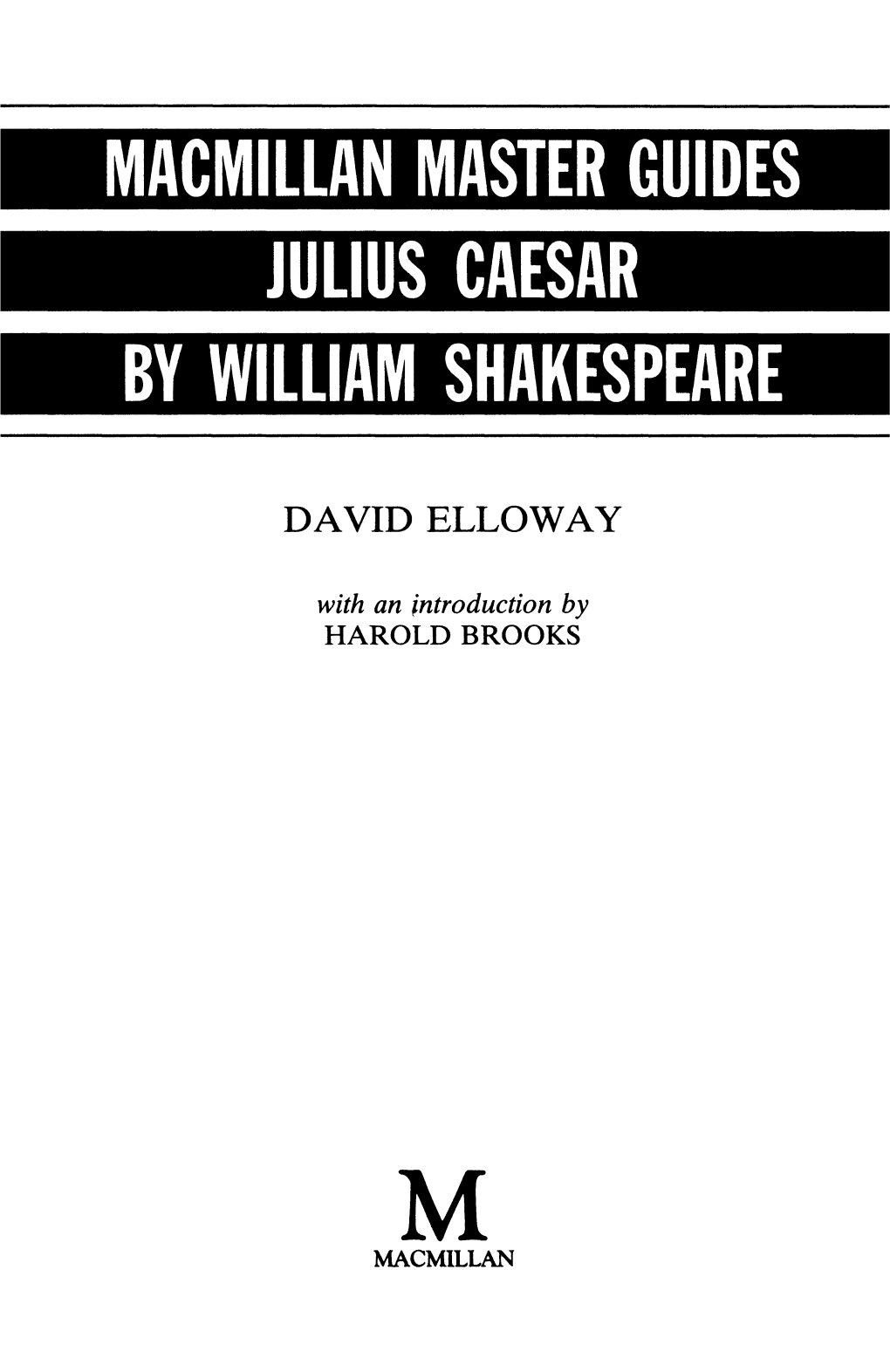 Macmillan Master Guides Julius Caesar by William Shakespeare