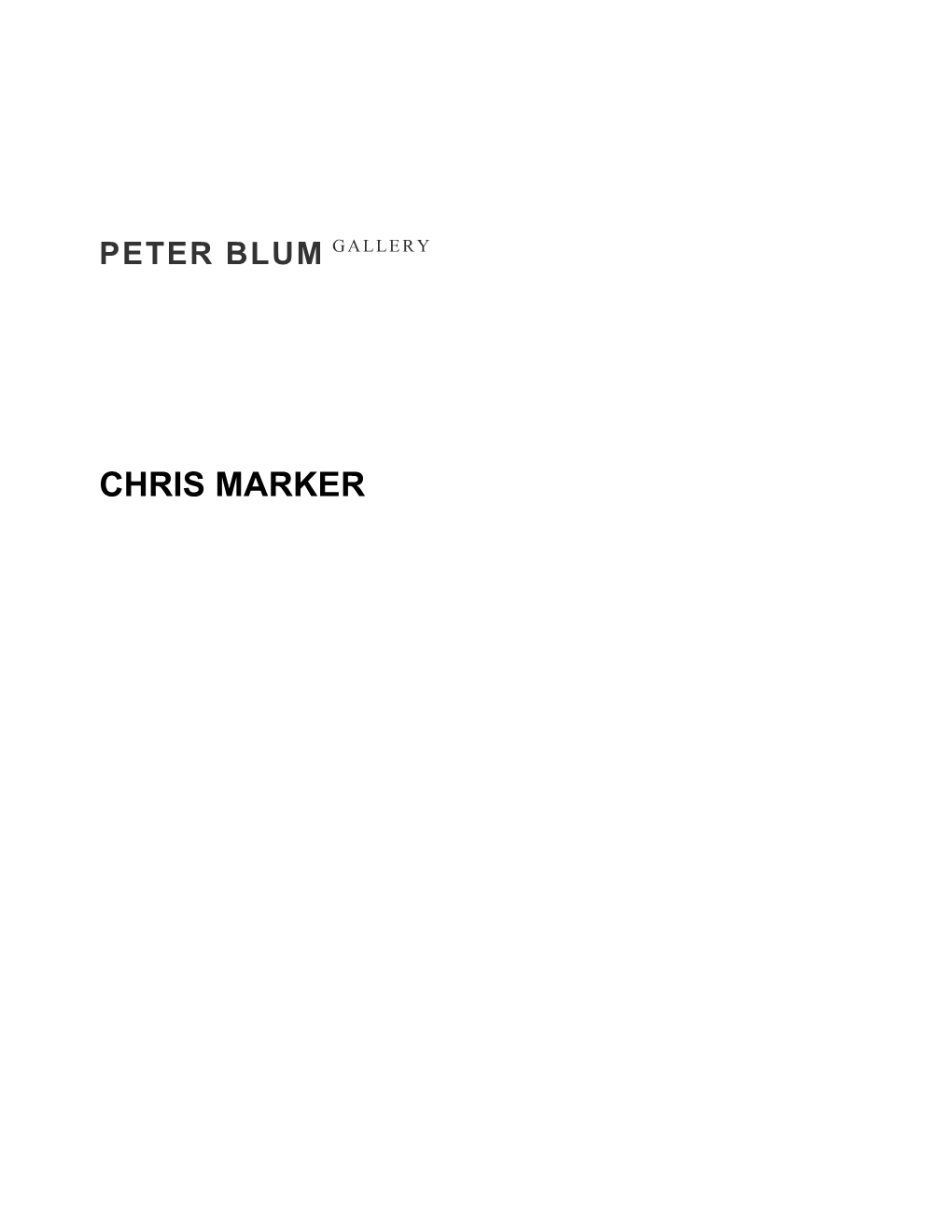 Chris Marker Peter Blum Gallery