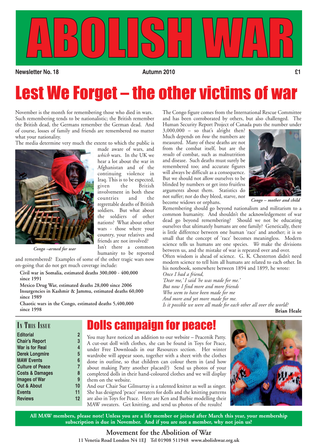Lest We Forget – the Other Victims of War