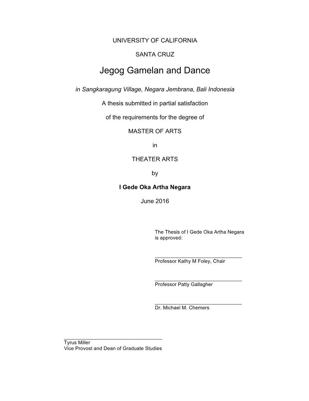 Jegog Gamelan and Dance