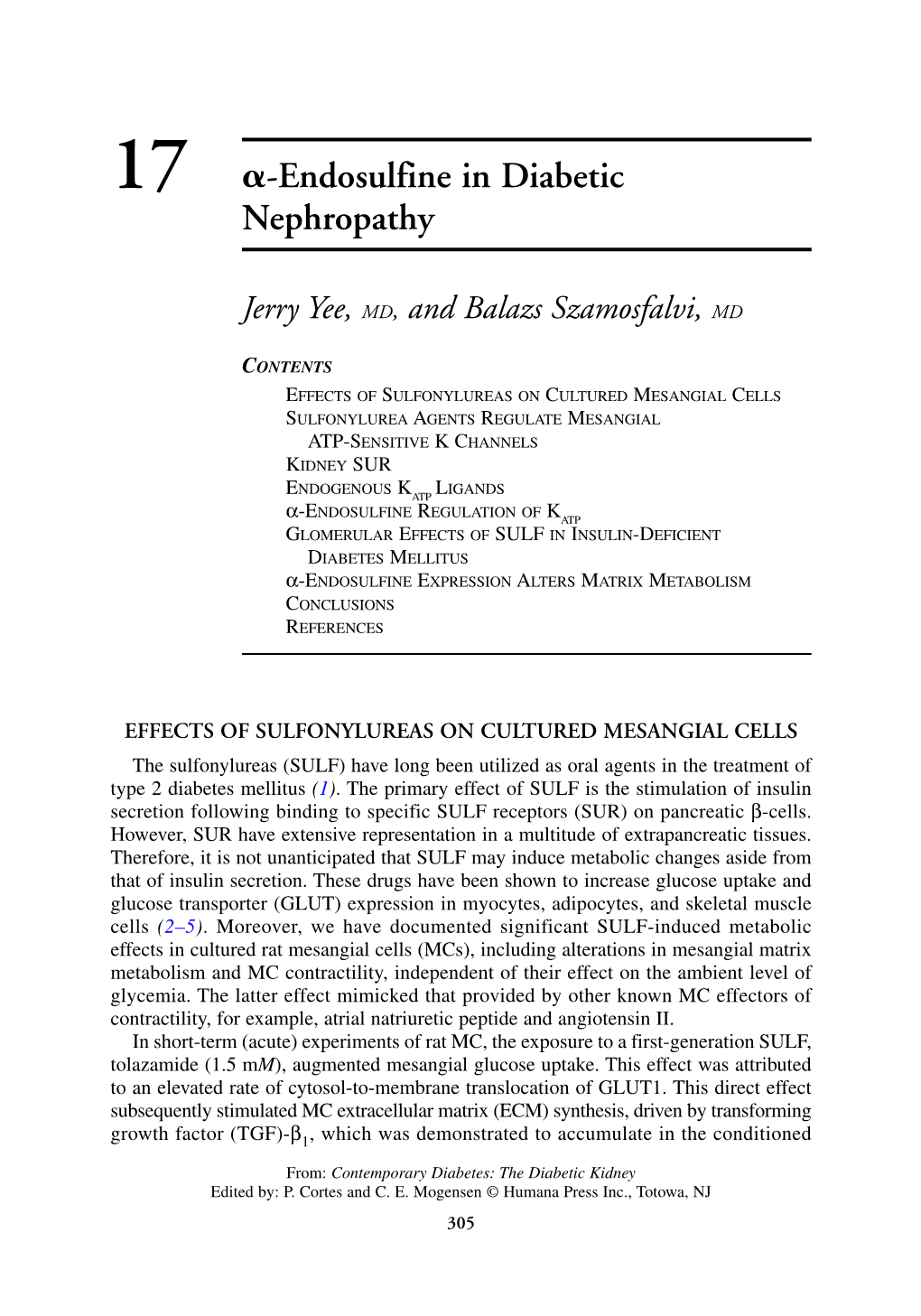 Endosulfine in Diabetic Nephropathy