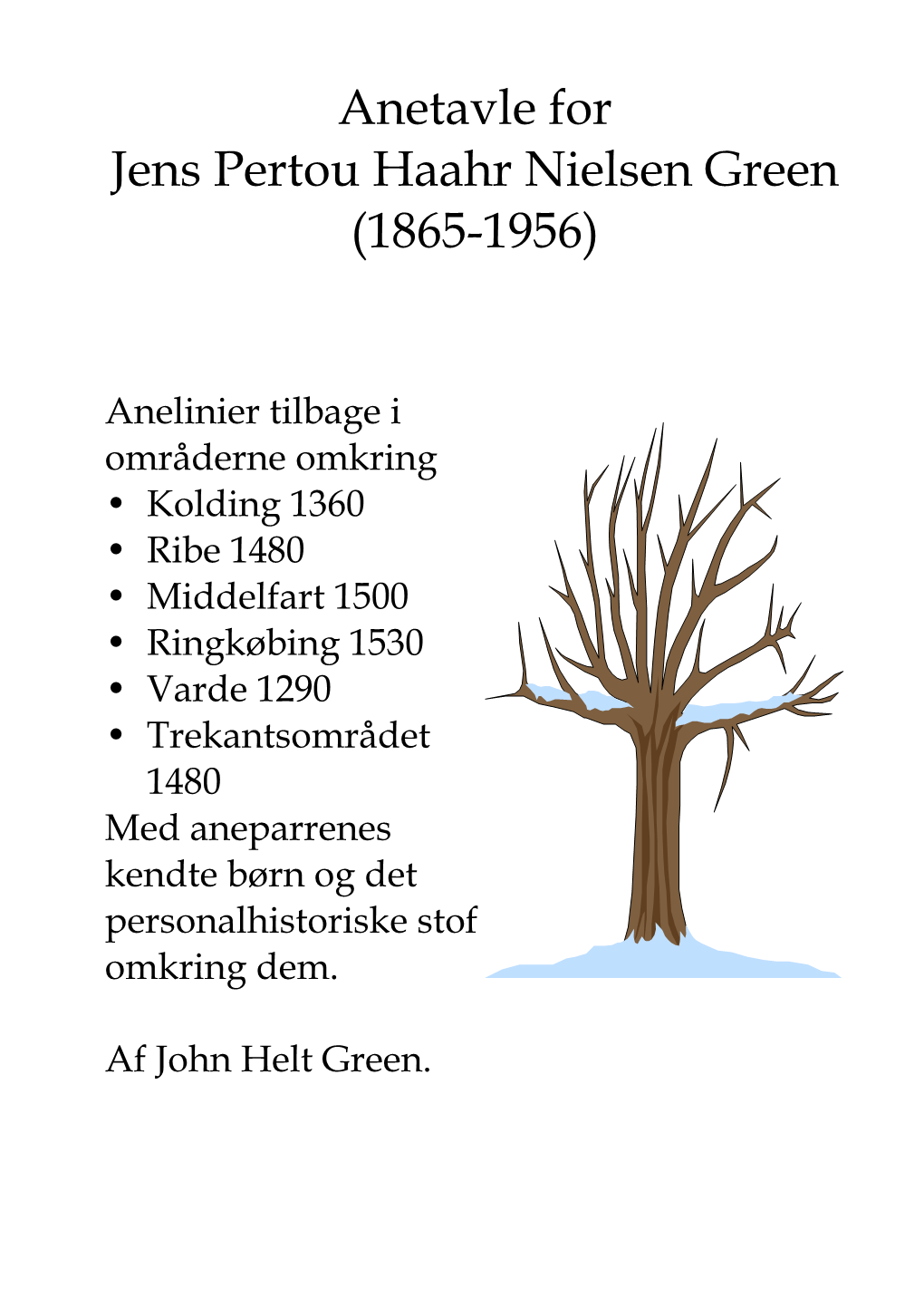 Anetavle for Jens Pertou Haahr Nielsen Green (1865-1956)