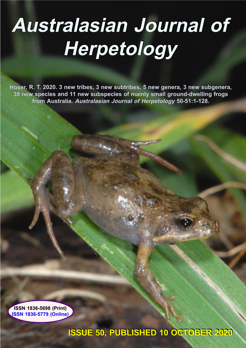 Australasian Journal of Herpetology 50-51:1-128