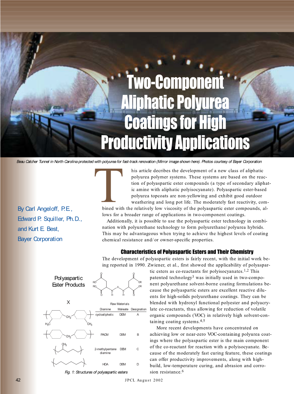 Two-Component Aliphatic Polyurea Coatings for High Productivity Applications