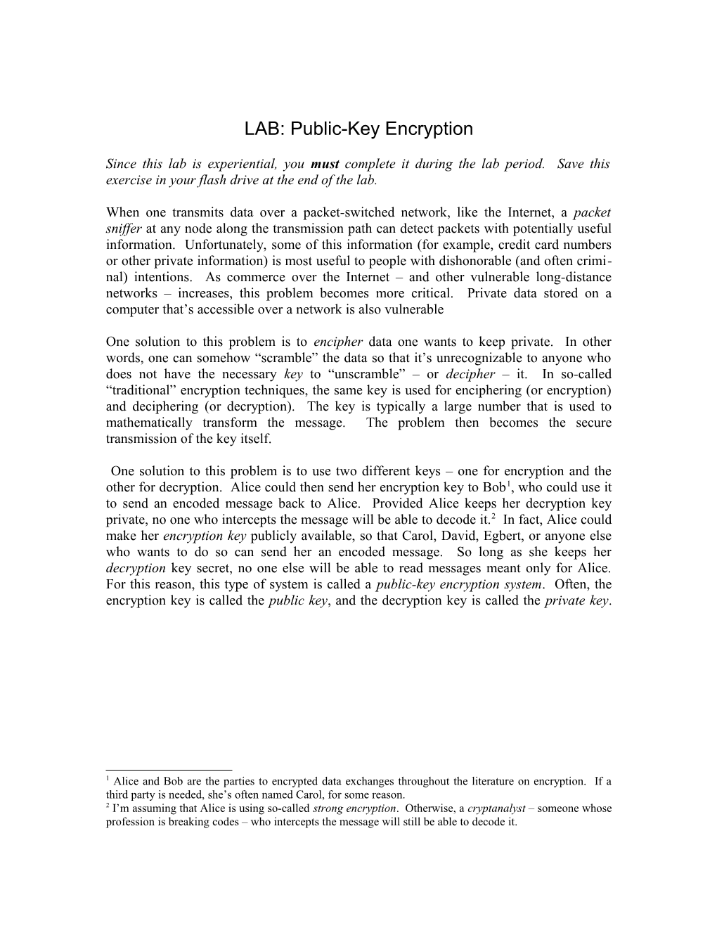 LAB: Public-Key Encryption