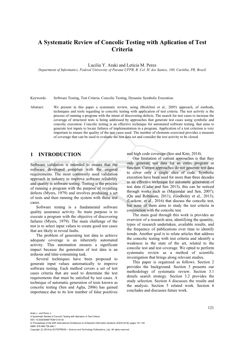 A Systematic Review of Concolic Testing with Aplication of Test Criteria