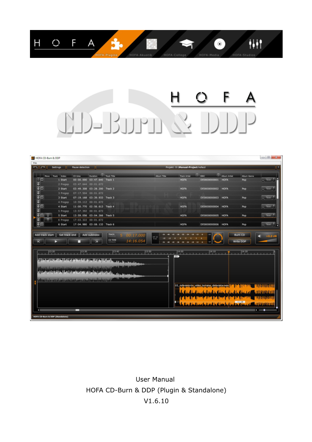 User Manual HOFA CD-Burn &