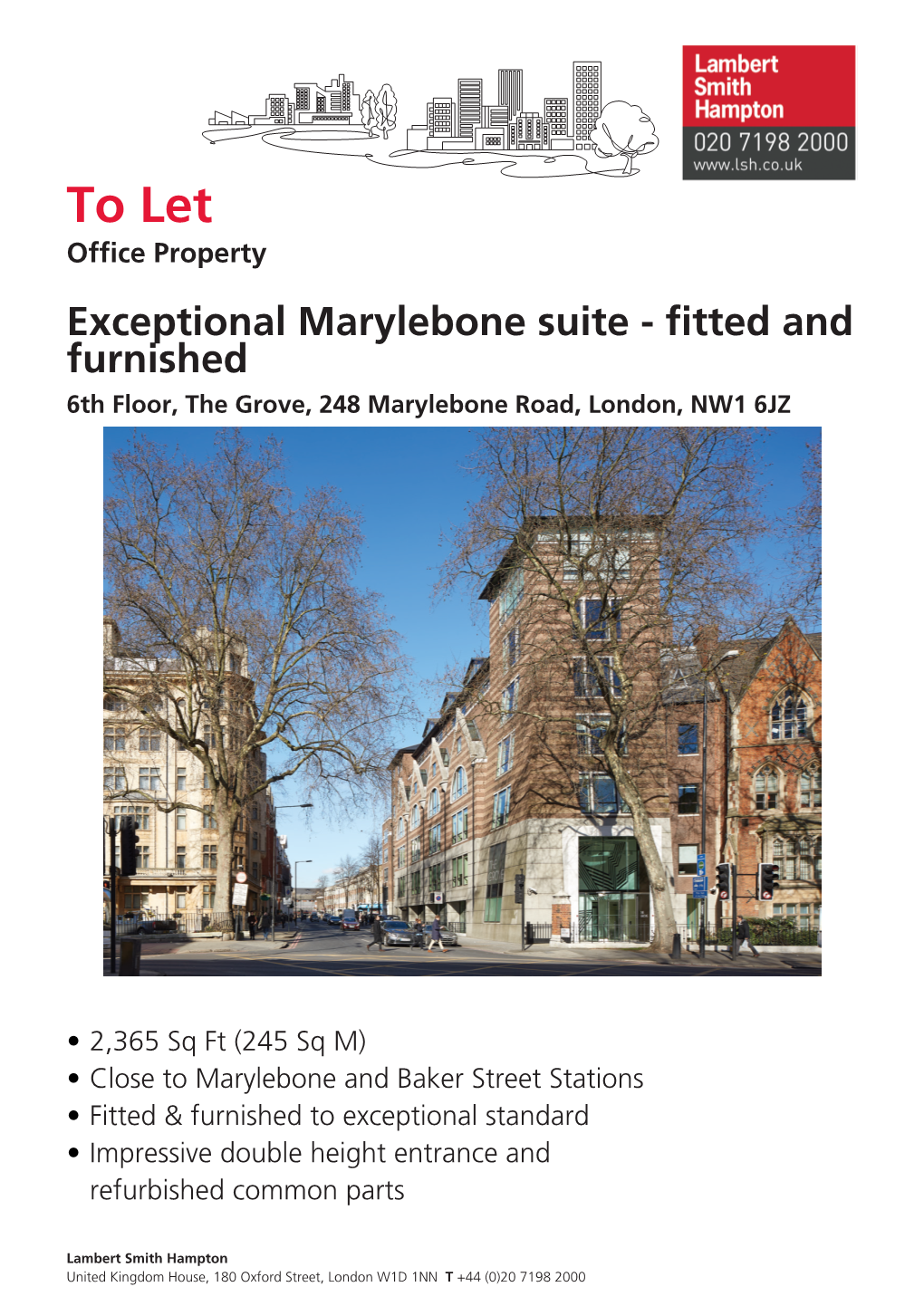 To Let,6Th Floor, the Grove, 248 Marylebone Road, London, NW1