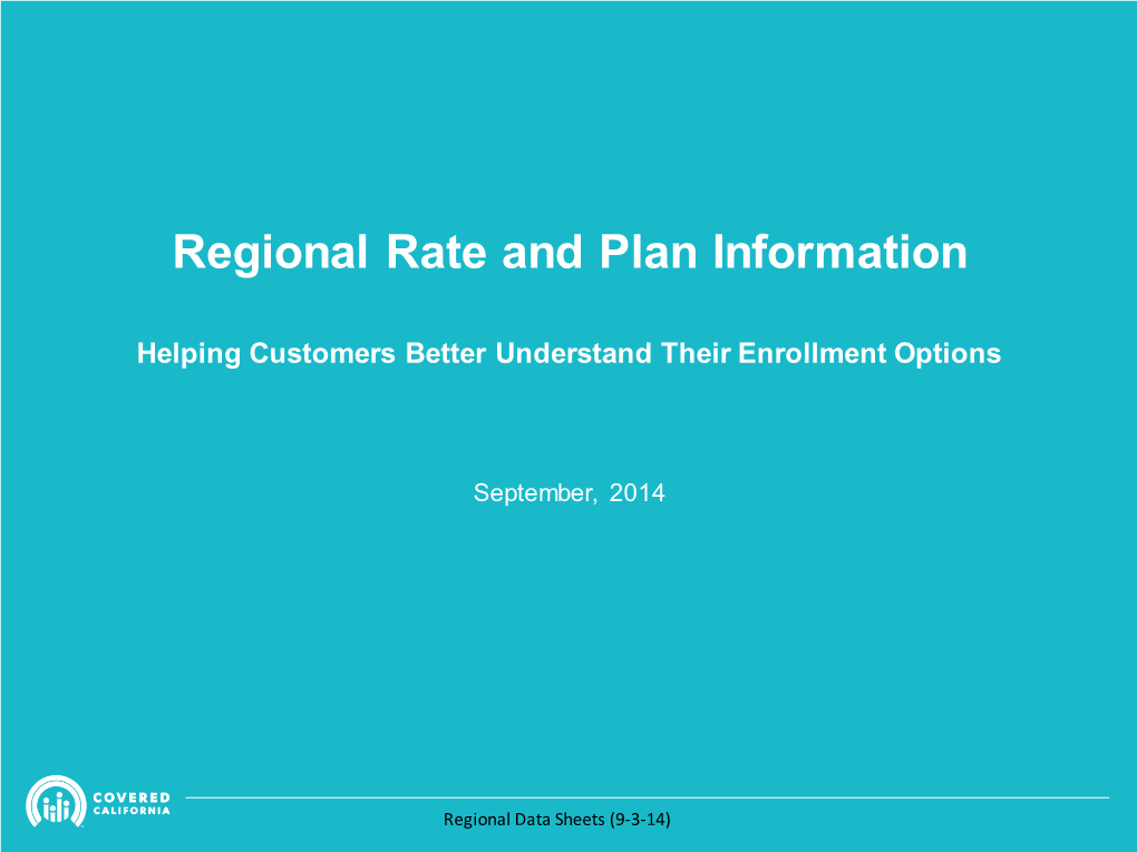 Regional Rate and Plan Information