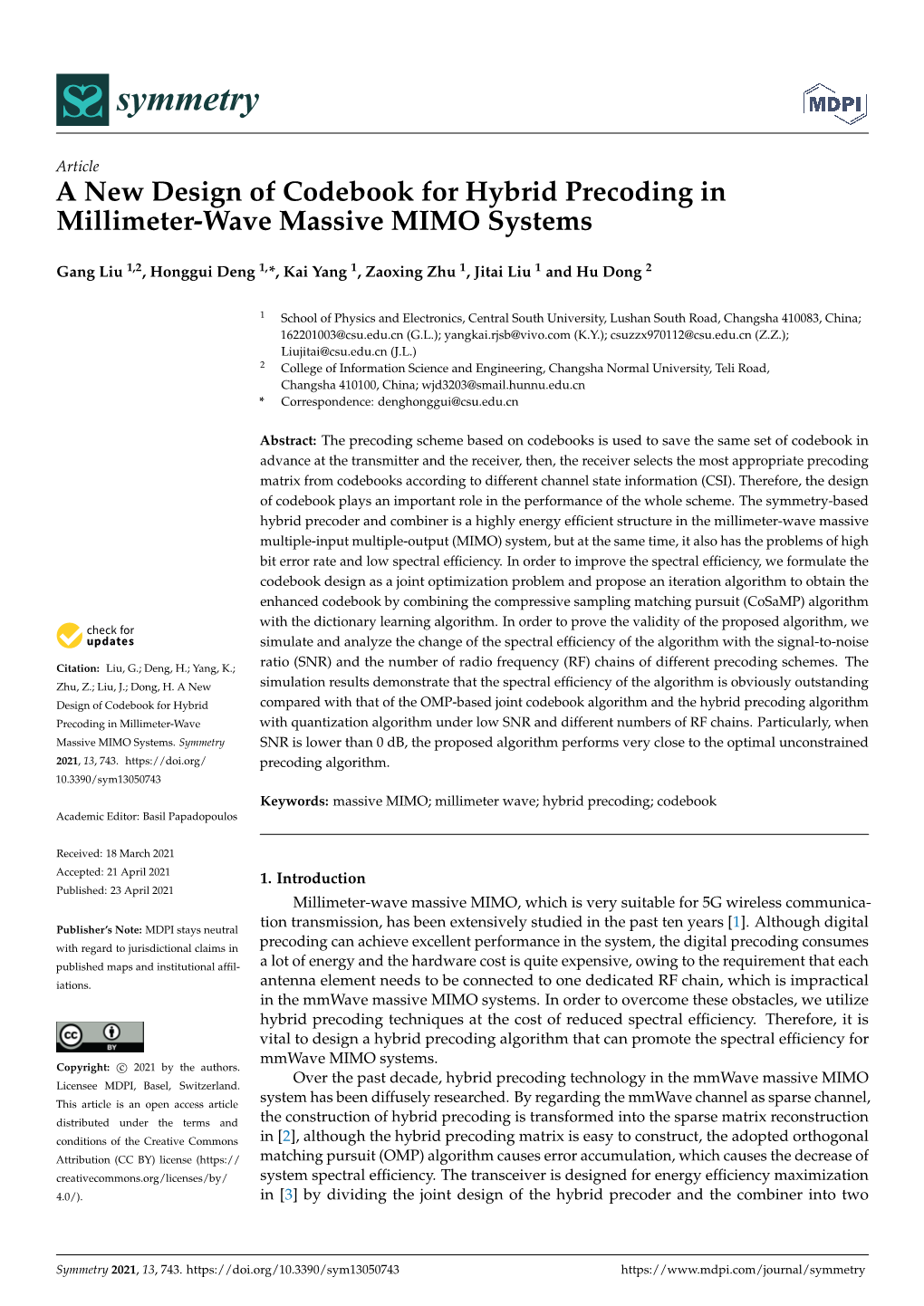 A New Design of Codebook for Hybrid Precoding in Millimeter-Wave Massive MIMO Systems