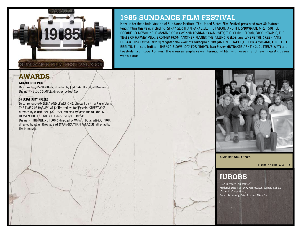 1985 Sundance Film Festival Awards Jurors