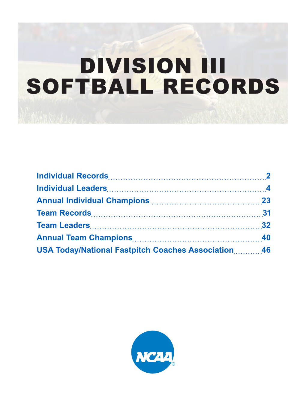 Division Iii Softball Records