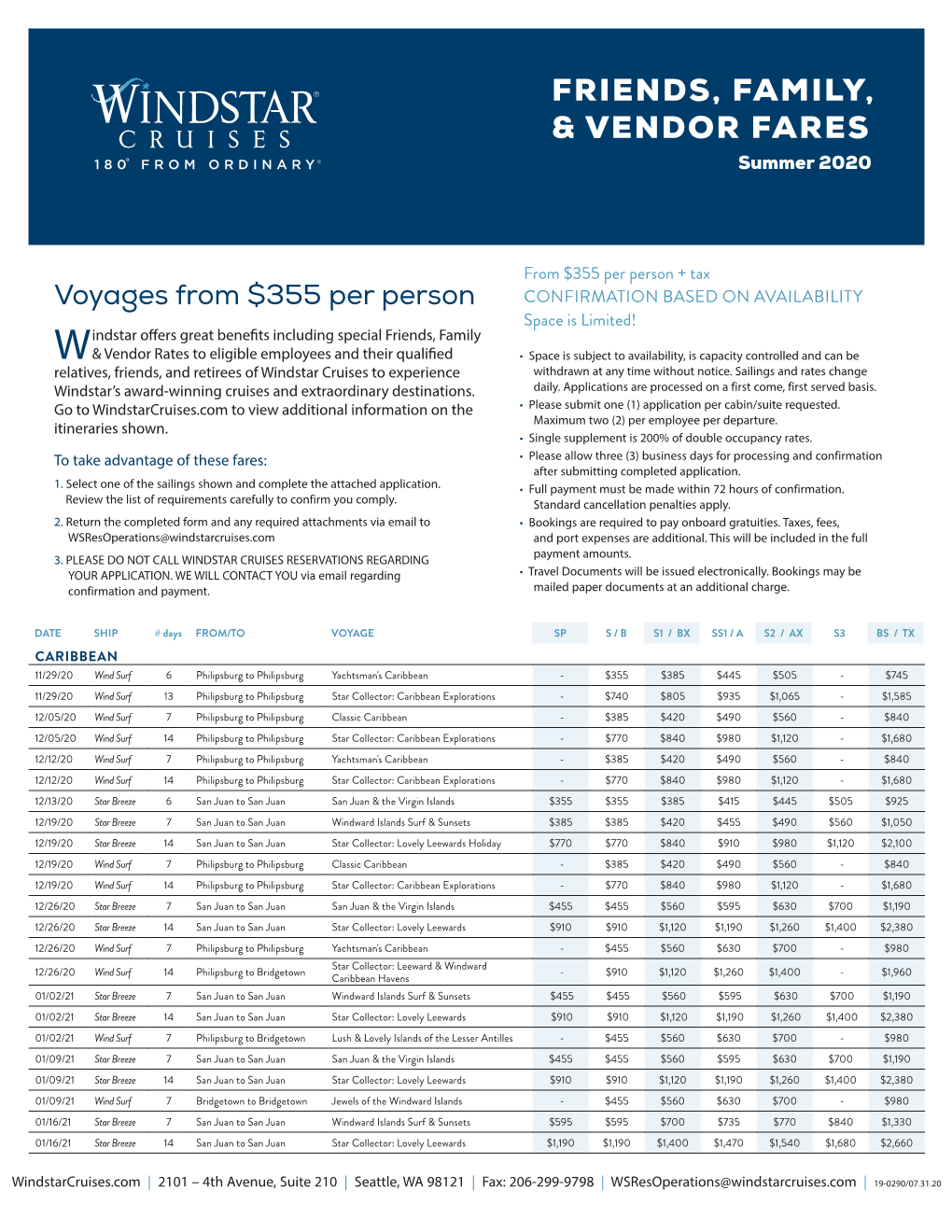 Friends, Family, & Vendor Fares