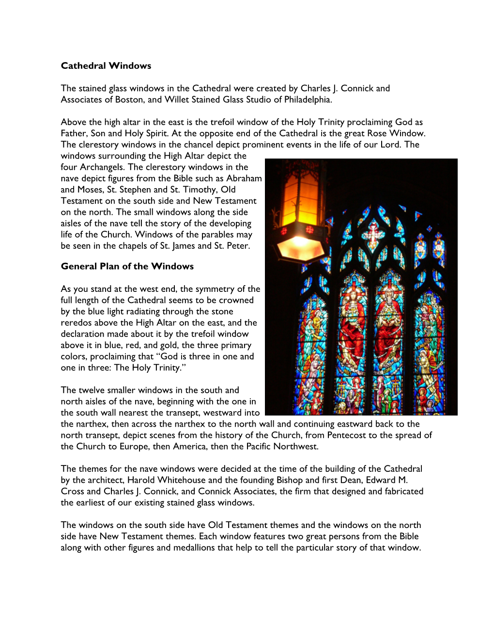 Stained Glass Windows in the Cathedral Were Created by Charles J