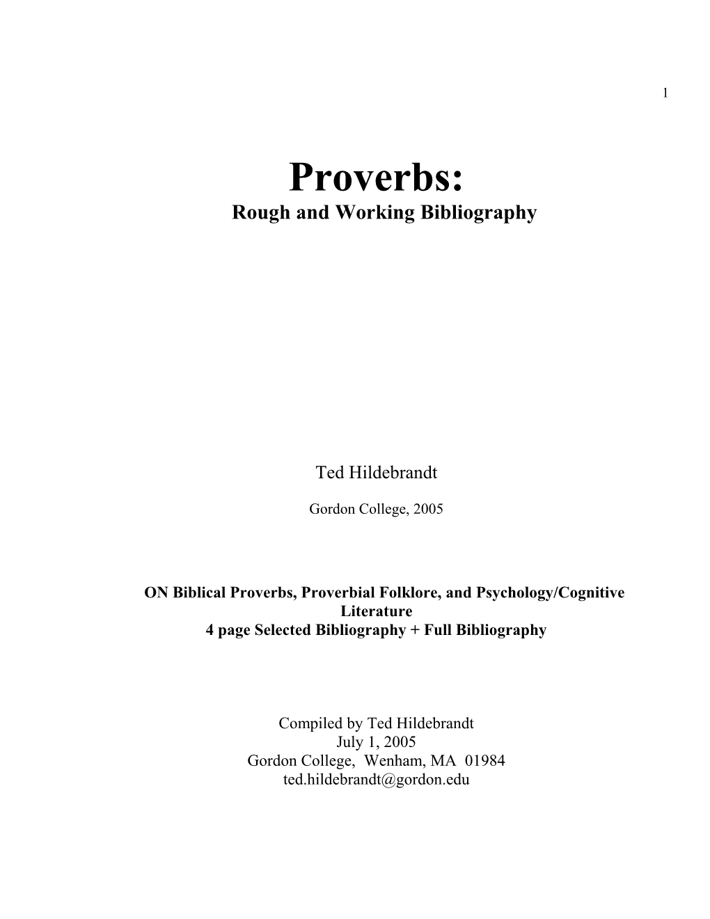 Proverbs a Rough and Working Bibliography (2005) s1