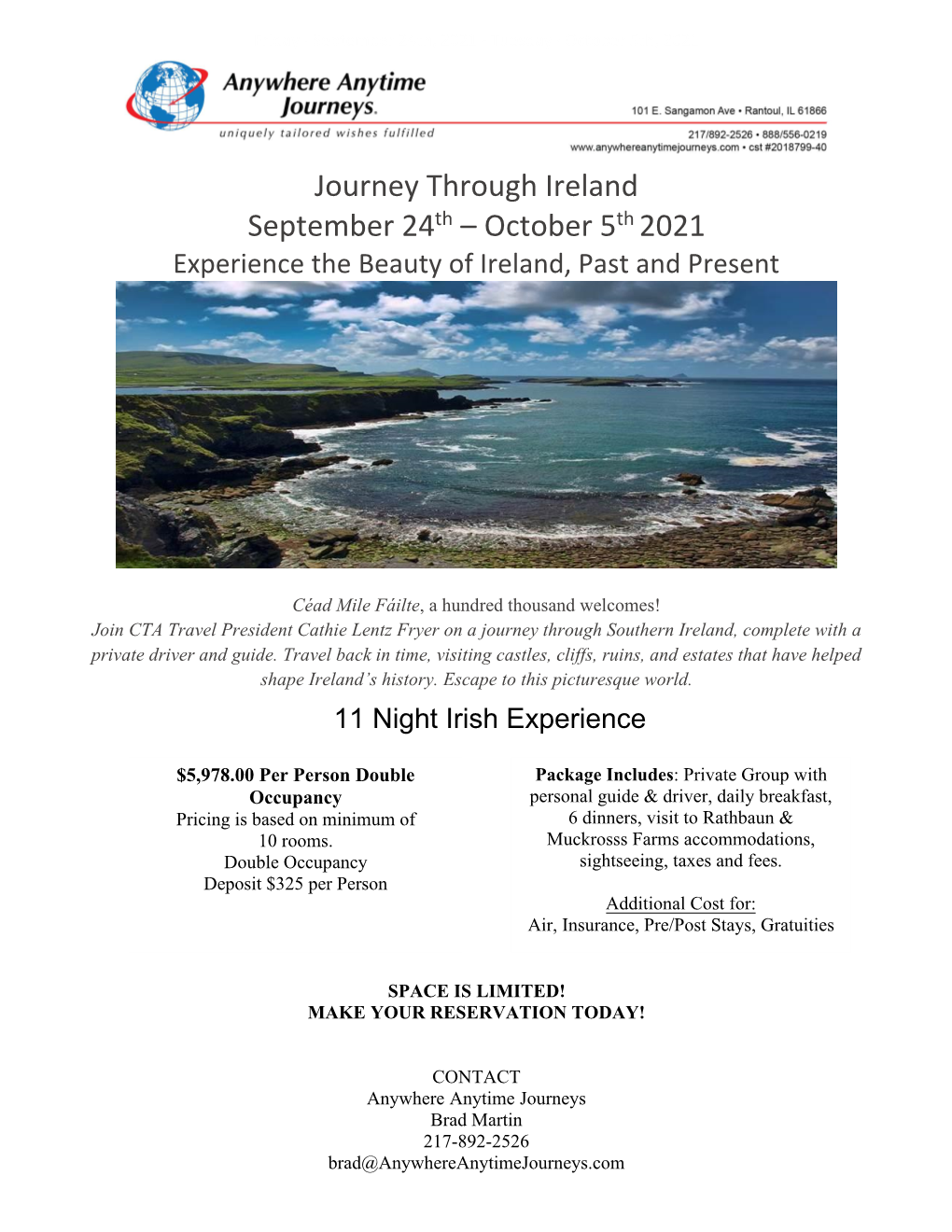 October 5Th 2021 Experience the Beauty of Ireland, Past and Present